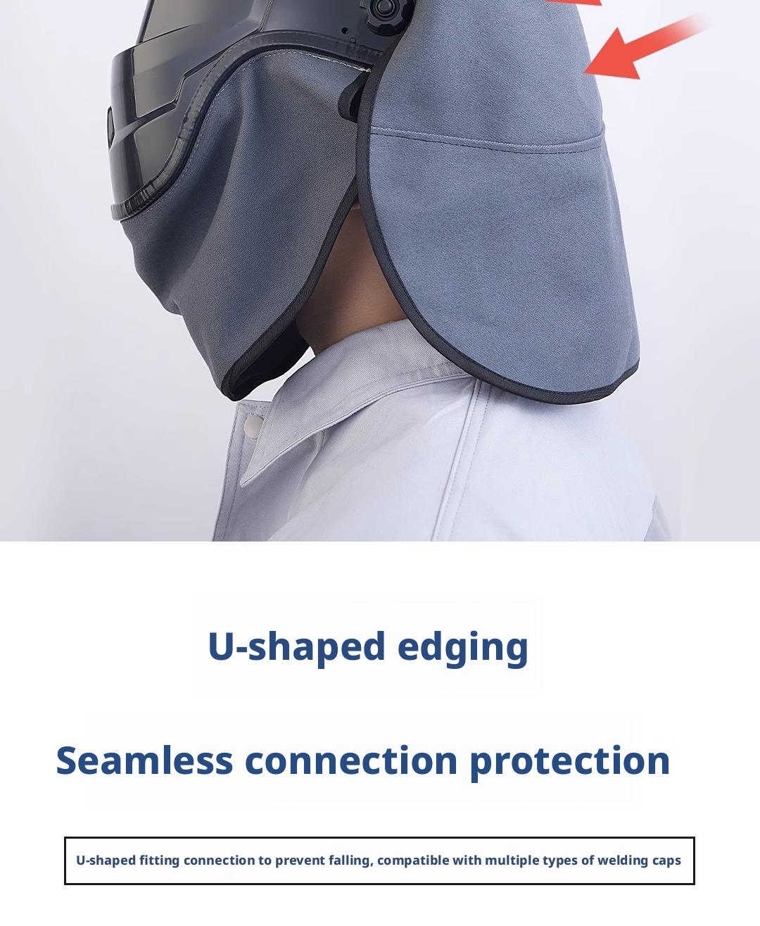 Welding Face-proof Hood, Front And Rear Cloth Covers, Welding Helmet Accessories, Welding Flame-retardant, Anti-spatter, Anti-backlight, Anti-scalding Protective Cover, Welder Gifts. dark  mode  glasses diy  welding  tool