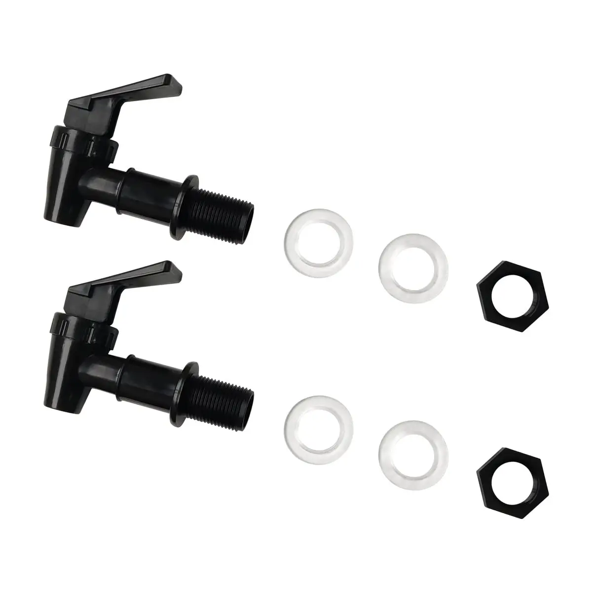 2 Pcs BPA Free Black Replacement Cooler Faucet, Reusable Plastic Water Spigot Tap for Beverage Dispenser Water Crock