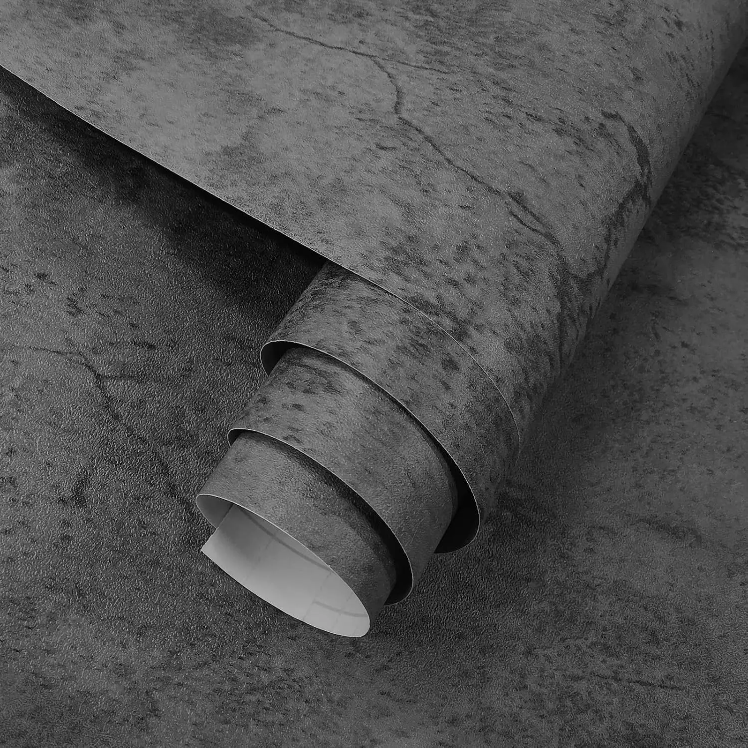 16"×118" Thick Blue Grey Peel and Stick Concrete Wallpaper  Faux Gray Concrete Contact Paper Vinyl Wrap DIY Self Adhesive Matte Grey Cement Wallpaper Tile Sticker for Countertops Walls Drawer