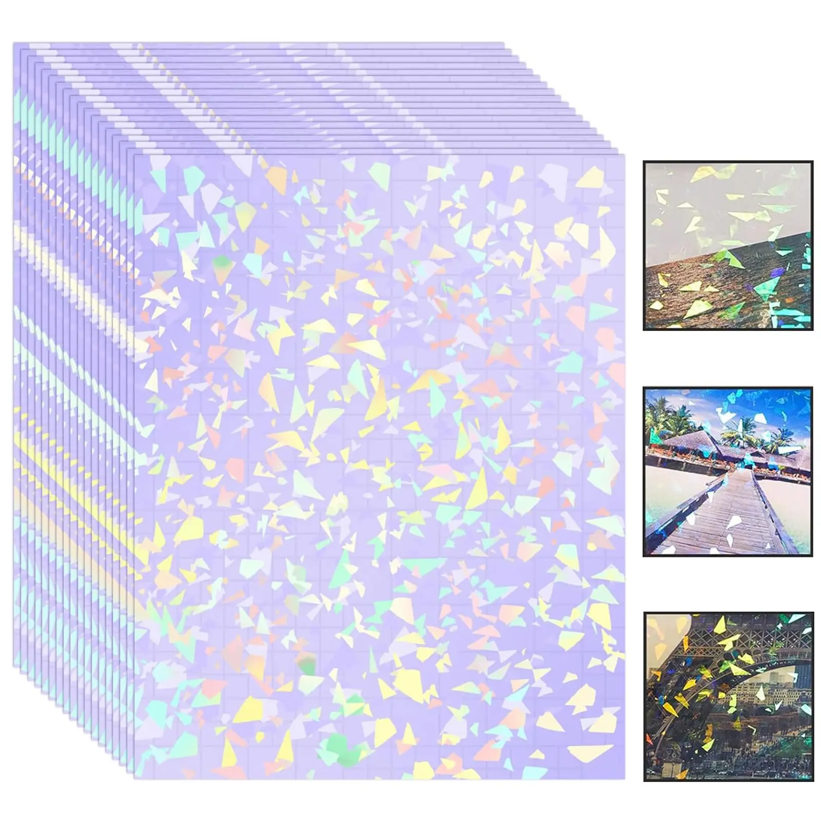 20 Sheets A4 Size Waterproof Transparent Cold Laminating Film, Holographic Self Adhesive Tape, Photo Laminating Sticker, 8.3 X 11.7 Inches