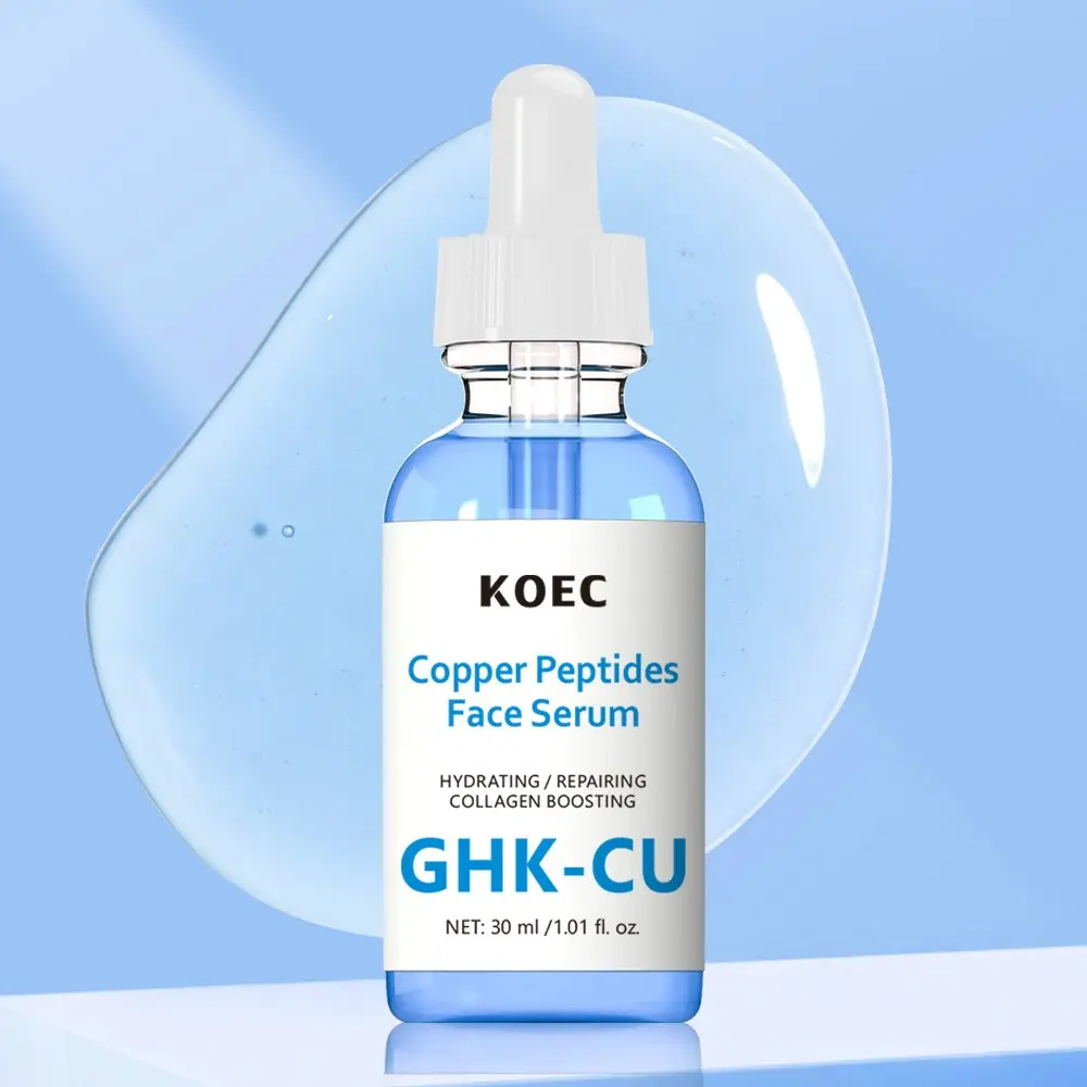 Copper Peptides Serum, Hydrating Facial Essence with Peptides and Copper Visibly Tripeptides to Plump & Smooth, Skin Elasticity + Firming Skin - Korean Skincare