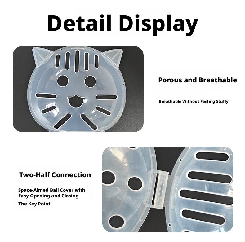 PetBoba Anti-scratch and bite cat head cover, protective paw covers, anti-licking and anti-biting, anti-fighting, bathing and nail trimming, anti-biting transparent head cover