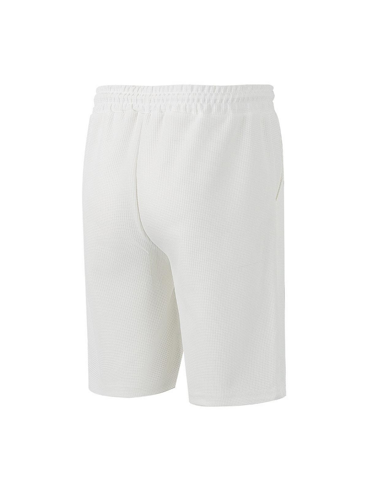 Men's Waffle Knit Shorts Elastic Waist Drawstring Knee Length Shorts With Pockets Waffle Knit Solid Color Breathable Lightweight Soft Comfortable Durable Stretch For Summer Outdoor Sports Casual Daily Wear