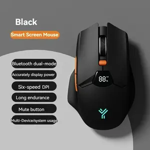 2.4g Wireless Bluetooth-compatible Mouse, Smart Screen Battery Display, Dual Mode Silent Buttons, 600mah Rechargeable Battery, Office & Gaming Mouse