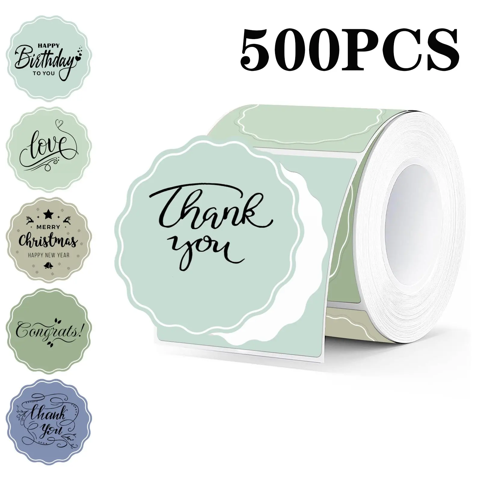500 Pcs/1 Roll 2 Inch Round Thermal Labels, Color Flower Stickers for Small Business, Logo Design, Baking, Muted Summer Theme, Decorative Stickers