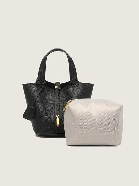 Mini Faux Leather Bucket Bag for Women, Fashionable Bucket Bag, Trendy PU Small Handbag Purse, Girl's Vegetable Baskets bag, Retro Top Handle Tote Bag, Suitable For Commuting, Parties, TravelSatchel, Work