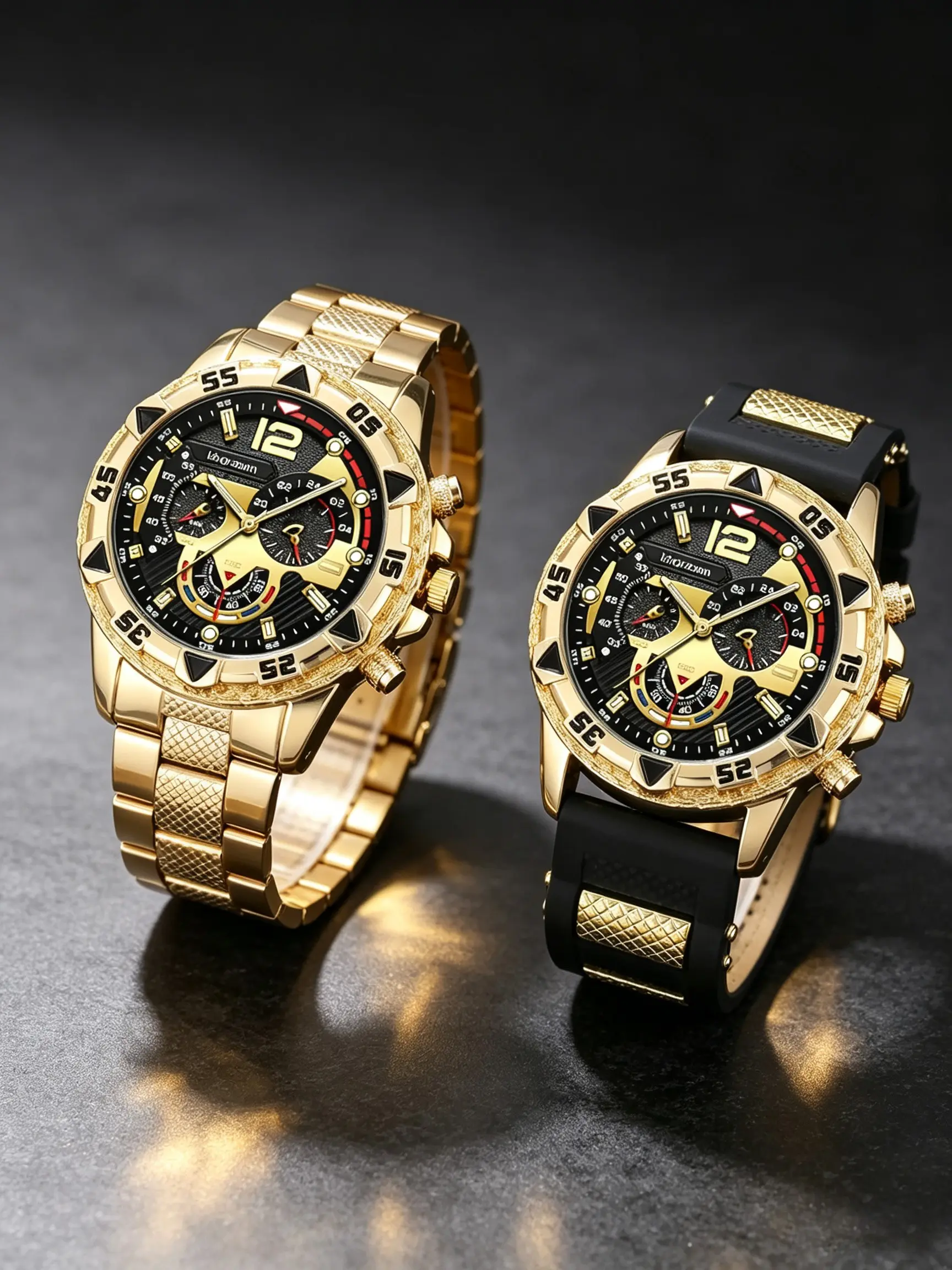 2pcs Luxury Men's Watch Set, Metal & Silicone Bands, Quartz Analog, Business Quartz Wristwatch, Perfect Gift for All Occasions, Exquisite Watch Set, Business Quartz Watches