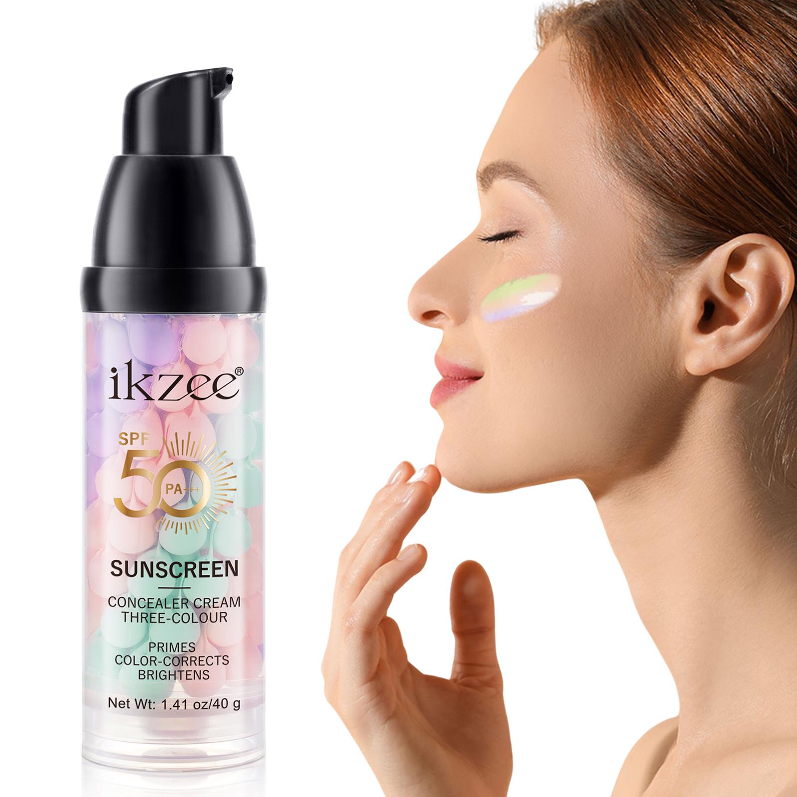 ikzee three-color sunscreen concealer makeup top cream 40g