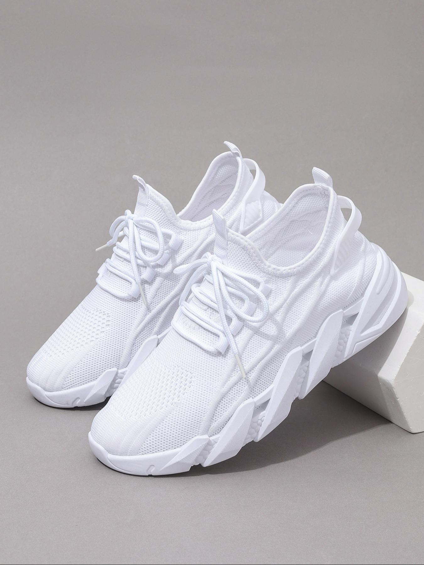 Men's Casual Sports Shoes, Shock Absorbing PVC Sole, Round Toe Low Top Design, All-Season Wearable, Comfortable & Durable