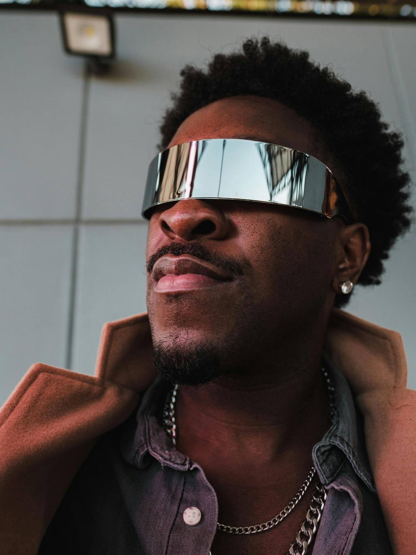 Punk Style Full Face Shield Glasses, Trendy Reflective Design Glasses for Everyday Use, Fashion Accessories for Outdoor Activities, Visor Lens