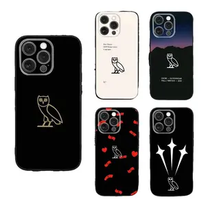 D-Drake O-OvO OWL Phone Case For iPhone 17e 17 16 15 14 13 12 11 Mini Pro Max  Promax Air X XR XSMAX & Samsung Galaxy S26 S25 S24 S23 S22 S21 FE Ultra Plus EDGESoft shockproof soft back Silicone Black Case