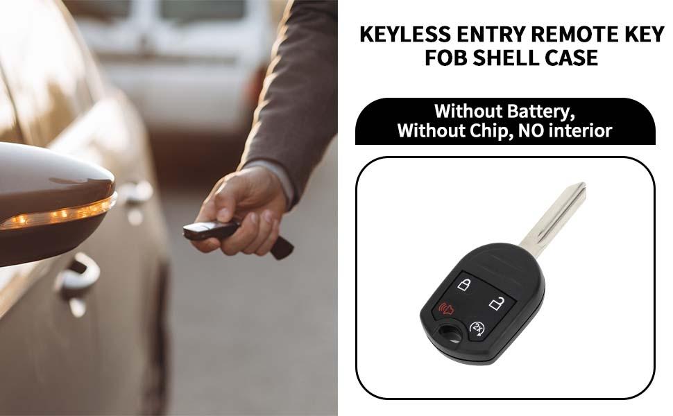 Key Shell Case Keyless Entry Remote Key Fob Replacement Case for Ford Edge 2011-2015 for Ford Eplorer 2011-2015 4 Buttons CWTWB1U793