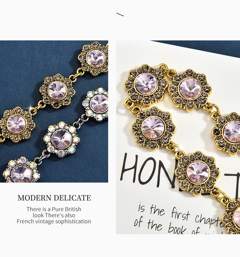 Retro and fashionable oval carved rhinestone bag chain, metal crossbody bag chain for women, bag chain