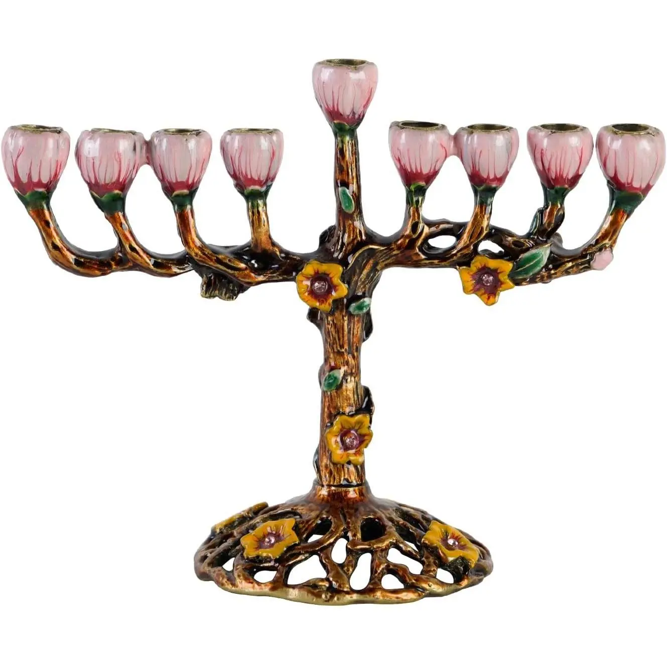 Hanukkah Menorah, Metal Jewish Candle Menorah | Artistic Candles Holder Fits All Standard Chanukah Candles Antique Design for Spiritual, Religious & Home Decor