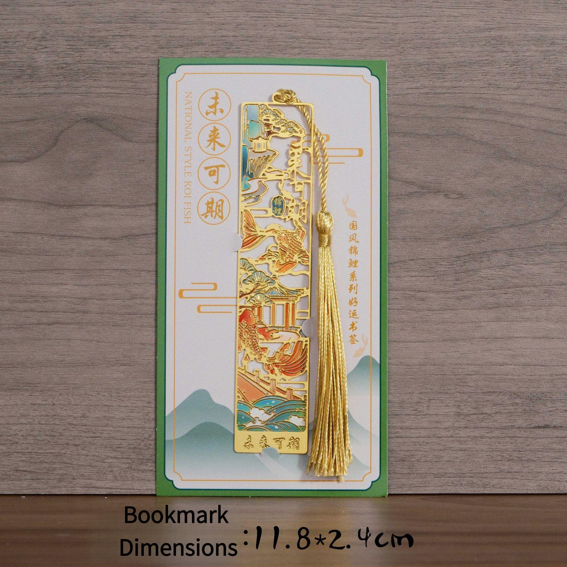 4 Pieces Metal Bookmarks with Tassel, Golden Hollow Bookmark Oil Painting Theme Book Mark Bookmarks for Book Lovers Writers Readers Children Teens Men Women Adults