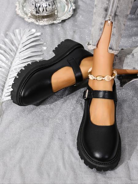 French Vintage Classic Mary Jane Shoes Women Spring Fall New Thick Sole Chunky Heel Single Shoe Versatile Jk Small Leather Shoes