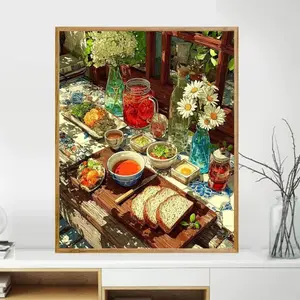 Digital oil painting DIY, beautiful landscape painting, cute and soothing coloring, multi-color digital painting