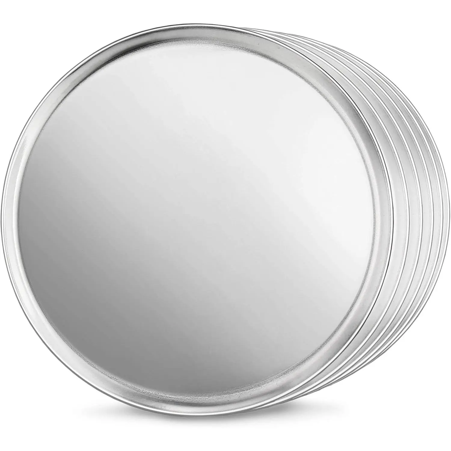 51025 Restaurant-Grade Aluminum Pizza Pan, Baking Tray, Coupe Style, 12-Inch, Pack of 6