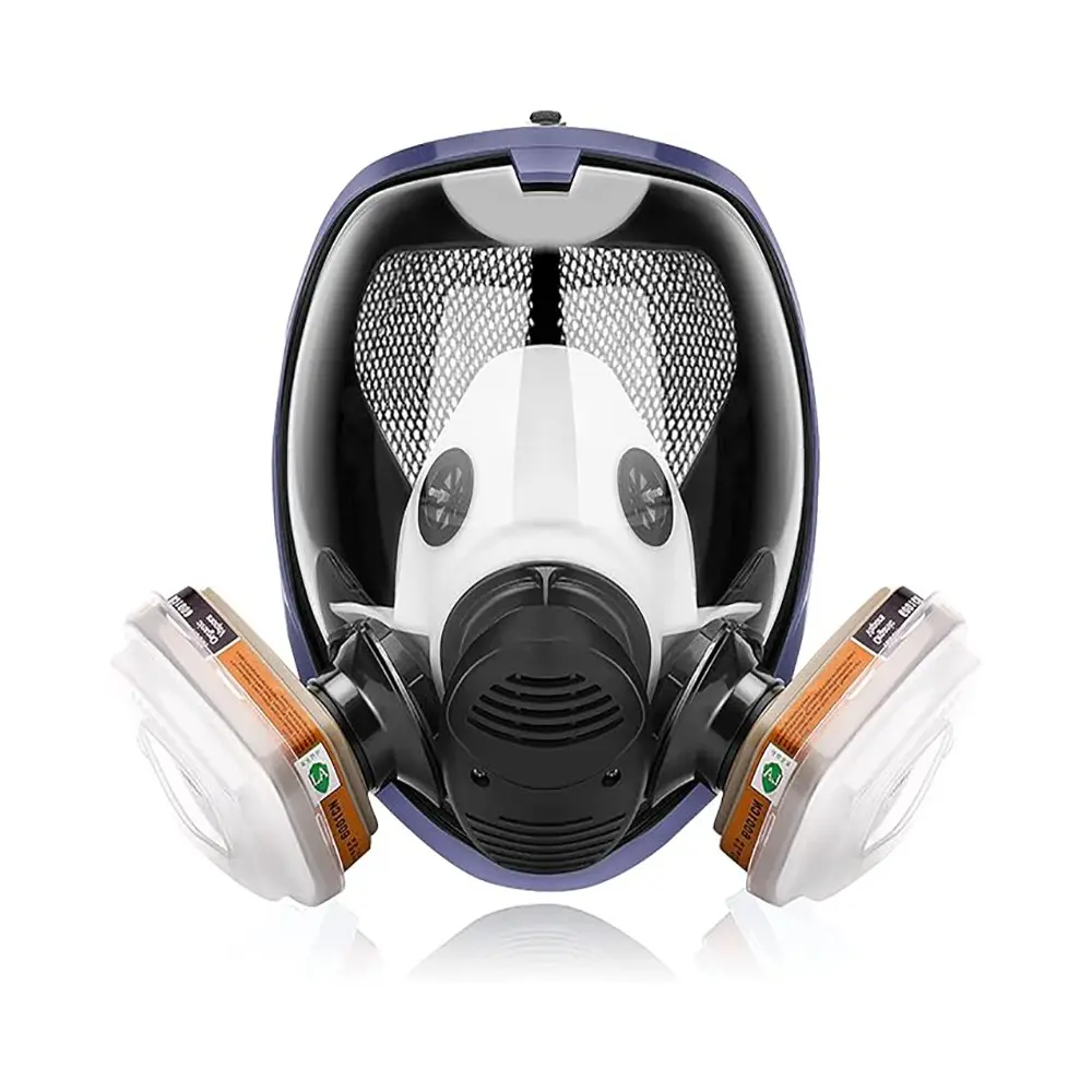 Reusable Full Face Cover Respirator, 7 in 1 Large Size Mask Reusable Full Face Respirator Mask for Chemicals,Spray Painting,Sanding,Epoxy Resin,Industrial,Paint,Grinding work