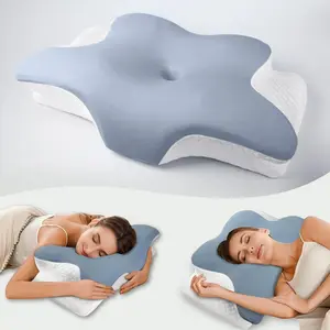 Cooling Orthopedic Cervical Neck Pillow – Butterfly Contour Memory Foam Support for Neck Pain Relief, Breathable & Skin-Friendly Cover, Head Positioning Device for Deep Sleep, Perfect Gift for Mom, Dad & Side Sleepers