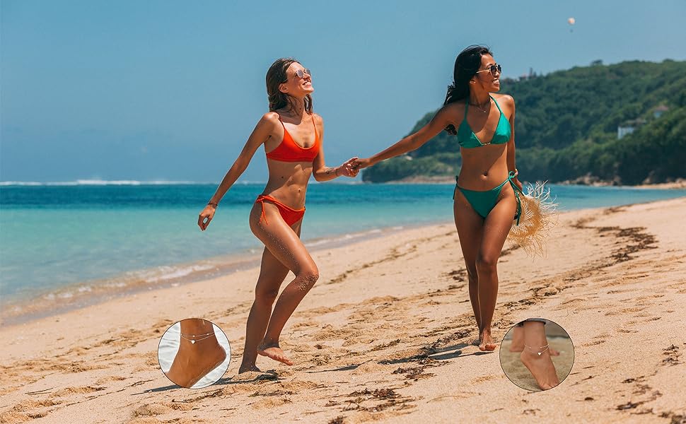 TEWIKY Initial Anklet Layered Dainty Heart Charm Alphabet A-Z Letter Ankle Bracelet Foot Chain Personalized Name Anklets Summer Cute Boho Beach For Christmas 2024 ornament For Valentine's Day Jewelry Jewellery