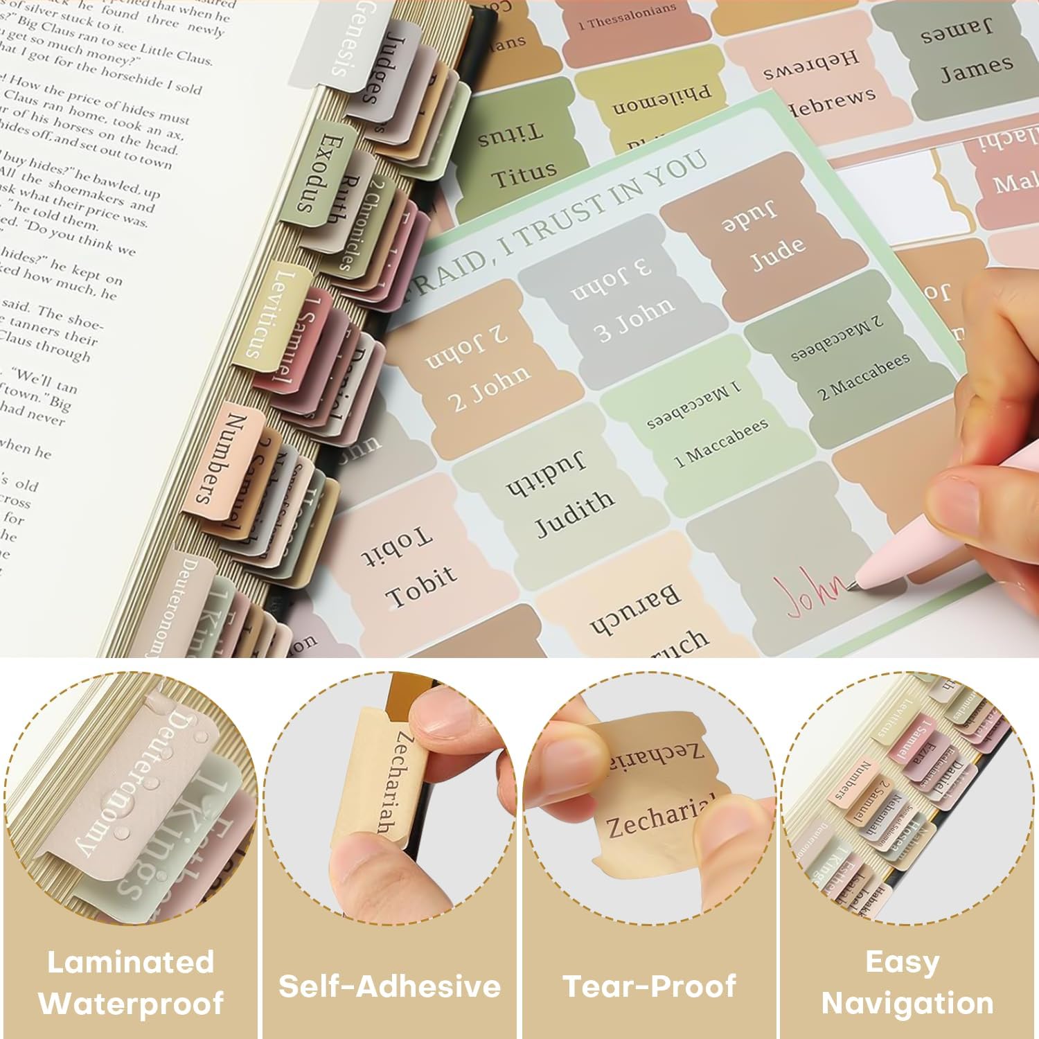 Study  Kit Journaling Set with 12 No Bleed Highlighters, 6  Pens, 75 Tabs and 2 Sticky Notes, Ideal for Christian Gifts & Scripture Annotation