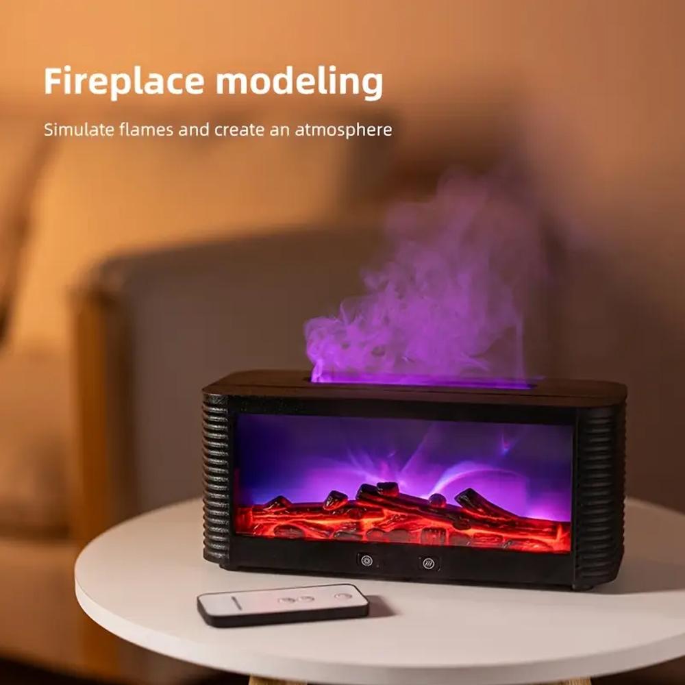 Smart Flame Aromatherapy: 300ml Fireplace Diffuser with Remote Control, Auto Shut-Off & 7 Color LED Lights for Worry-Free Ambiance Smart Flame Aromatherapy: 300ml Fireplace Diffuser with Remote Control, Auto Shut-Off & 7 Color LED Lights for Worry-Free Ambiance