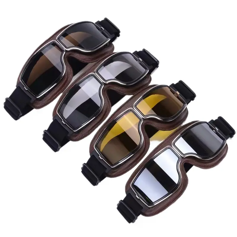 Retro Unisex Harley-Style Riding Glasses, PC Lens Windproof Protective Eyewear, High-Definition Clear Vision, Cozy Fit 1-Size for Electric Bike Drop Shipping