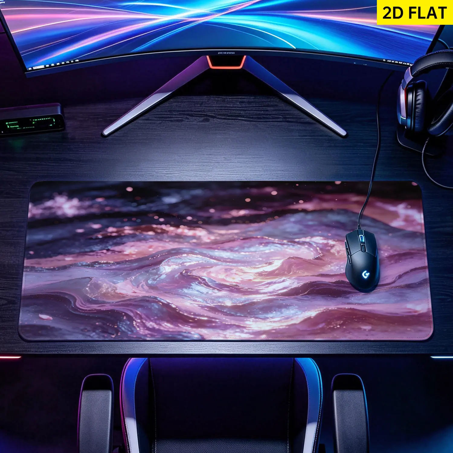 Extra Large galaxy nebula fluid art Mouse Pad,Non Slip Rubber Pad,Desktop Decoration Drotection Pad,Washable,Lock Edge Multi Size,Premium Multipurpose Mousepad For Office,Study Room,Gift for Family and Friends