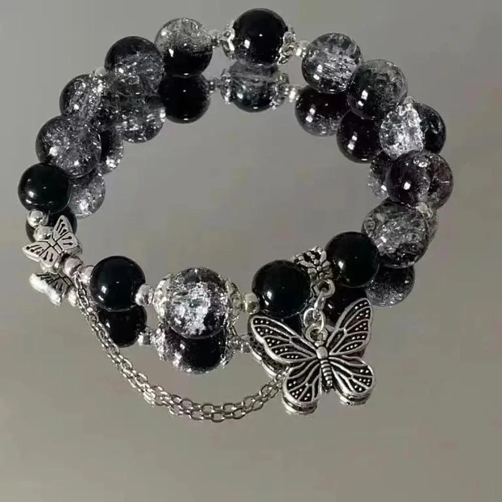Blue Star Bracelets & Bangles for Women, Fantasy Look Crystal Bead Jewelry with a Rope Chain and Tassel Charm, Friendship Gift