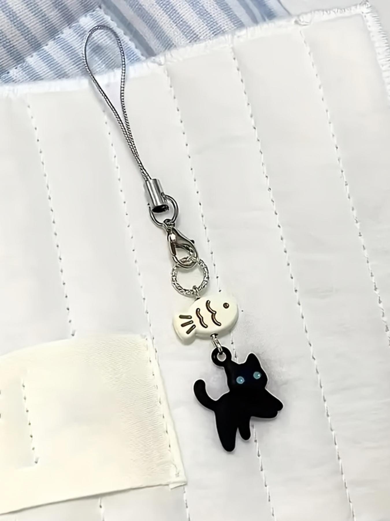 Cute Cat & Fish Design Keychain, Trendy Cute Keychain, Animal Shaped Pendant for Camera, Phone, Backpack, Fashion Accessories for Women & Men