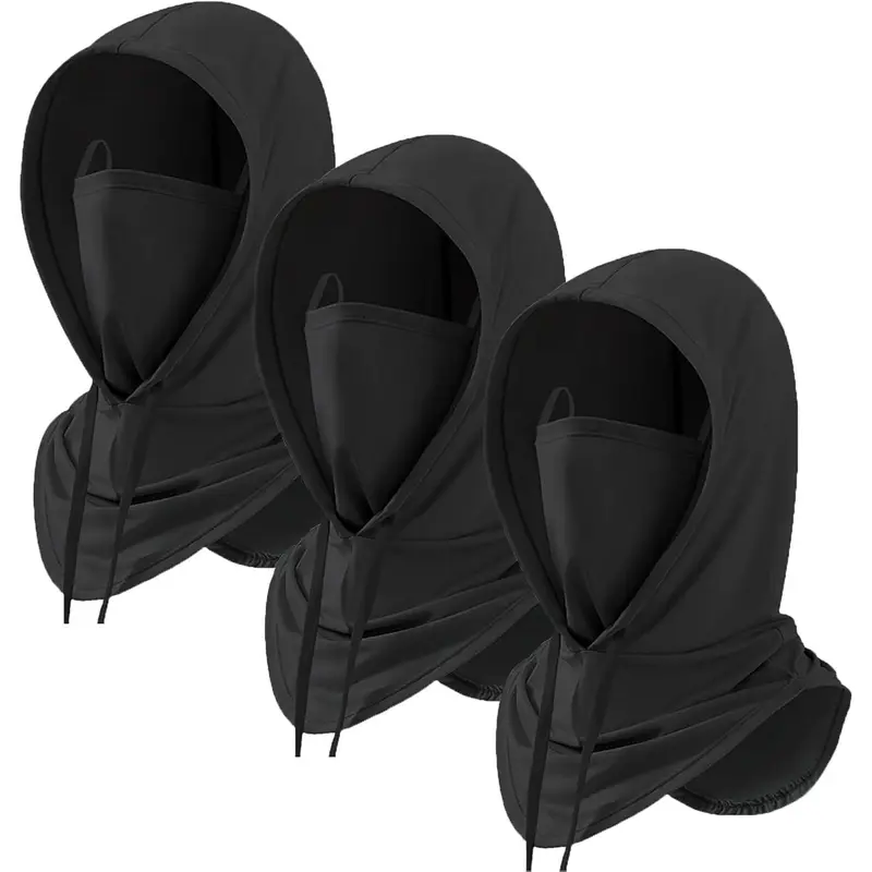 Men's 3-Pack Adjustable Cooling Breathable Balaclava Face Mask Set - UPF 50+ Sun UV Protection Sun Shield, Motorcycle Protective Gear Biker Masks, Festive & Party Accessory, Offroad Use