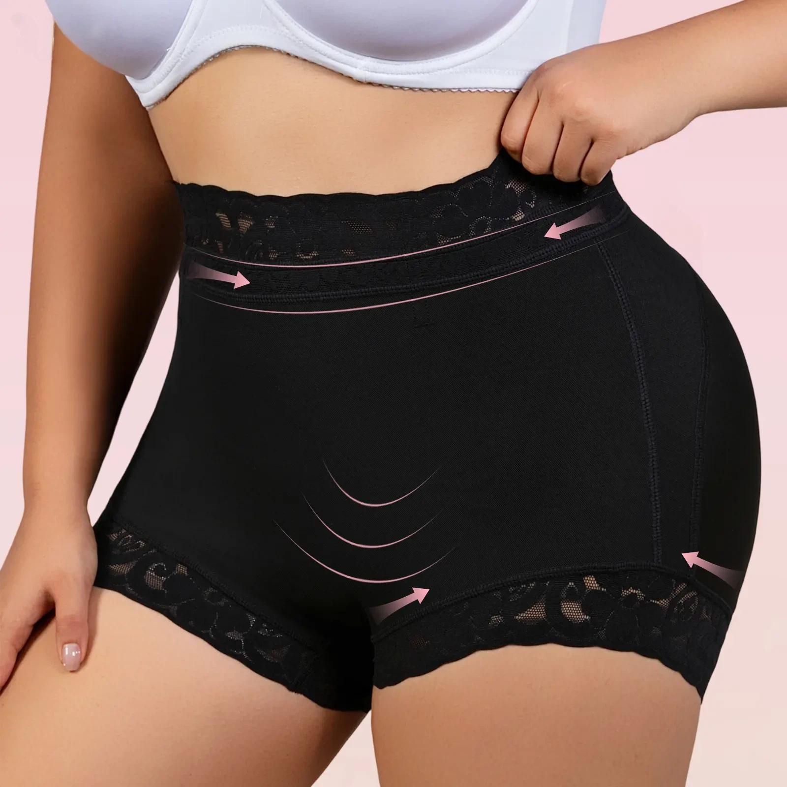 Women's Seamless High Waist Shapewear Tummy Control Butt Lifting Shorts Stretchy Breathable Lace Trim Everyday Comfort Womenswear Belts