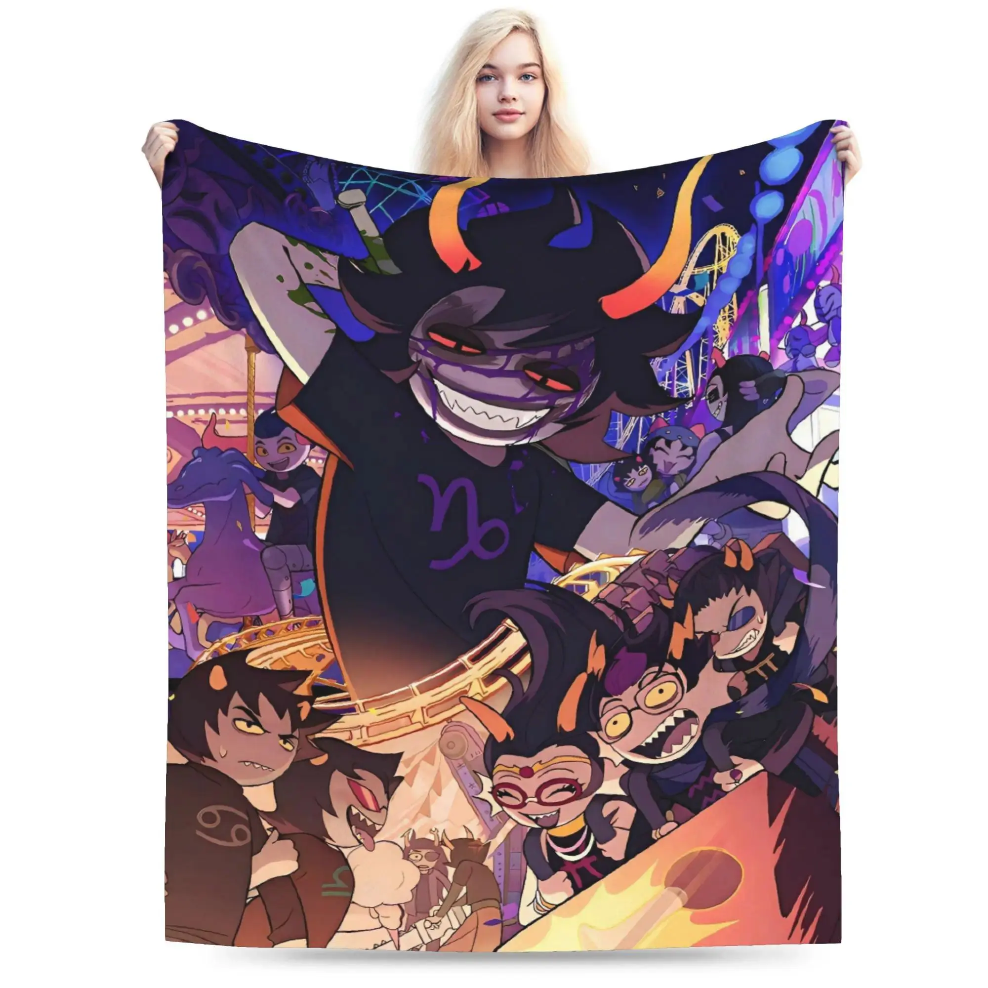 Homestuck Flannel Blanket - Flannel Fabric Cozy Plush Throw for Bedroom, Couch, Room Decor, House Decor, DIY Look, Everyday Use & Relaxation