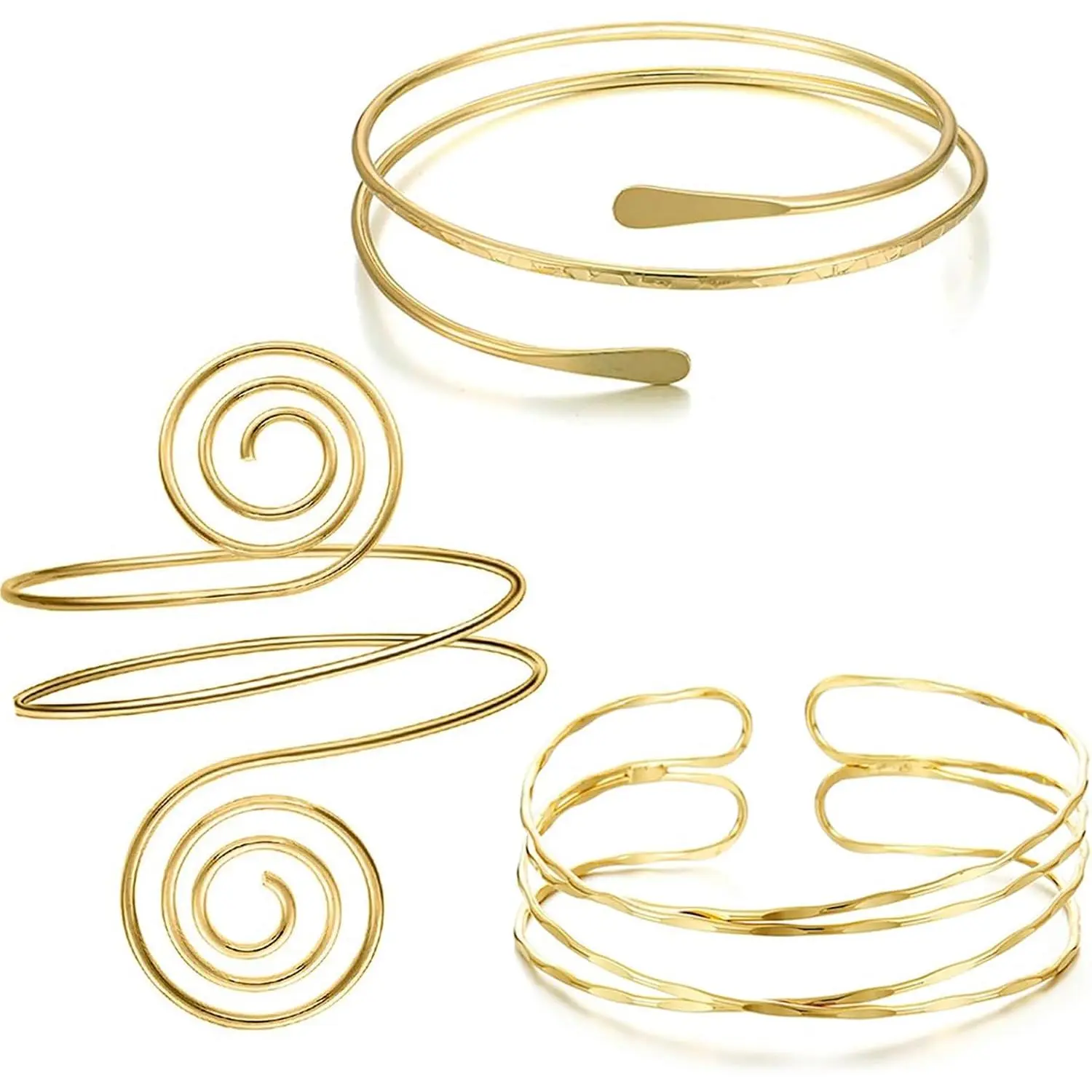 3 count Arm Cuffs for Women Arm Band Adjustable Armband Set