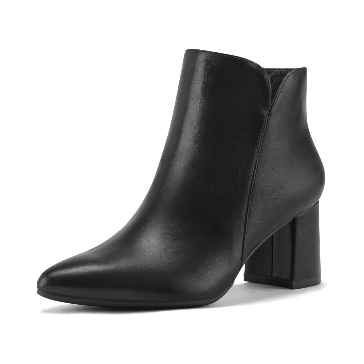 mysoft Women's Elegant Casual Pointed Toe Ankle Boots - Chunky Block Heel Footwear with Side Zip, Cushioned Comfortable Heels for Party, Business, Fall,back to school,back to school haul