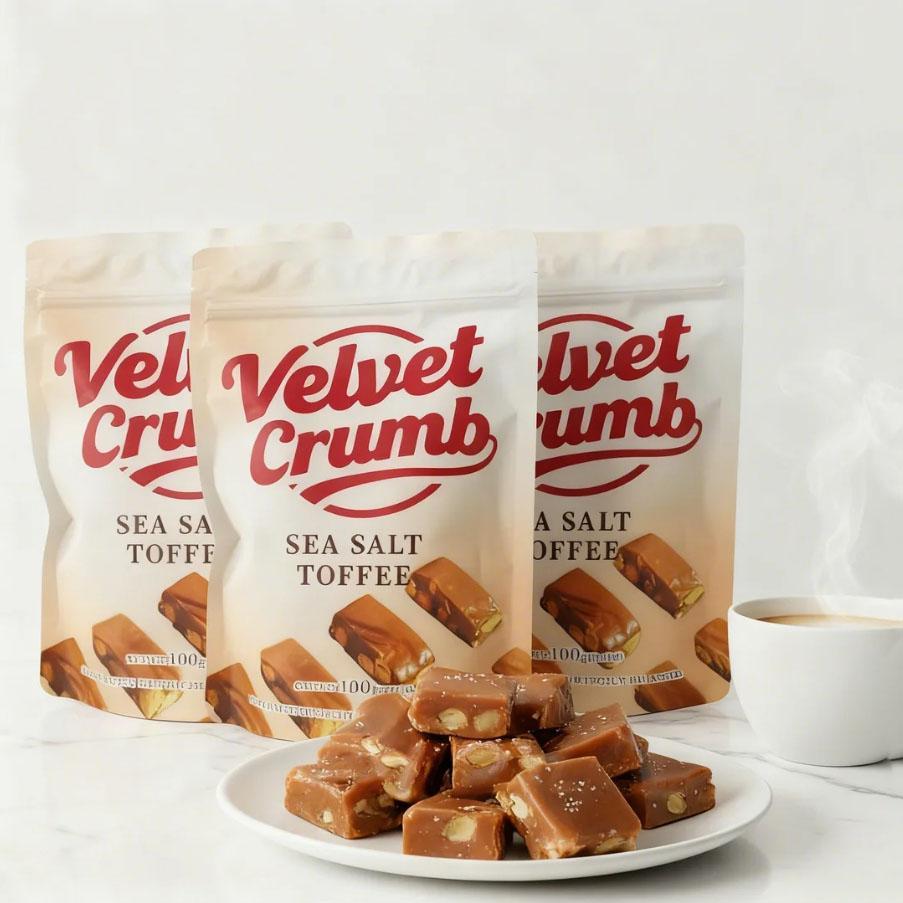 Sea Salt Toffee Candy, Rich Butter Caramel with Sea Salt, Smooth & Chewy Sweet Treat, Classic Gourmet Candy (3.53oz, 3 Pack)