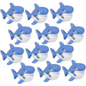 2.75 Inch Rubber Water Squirting Sharks, One Dozenfidget toys