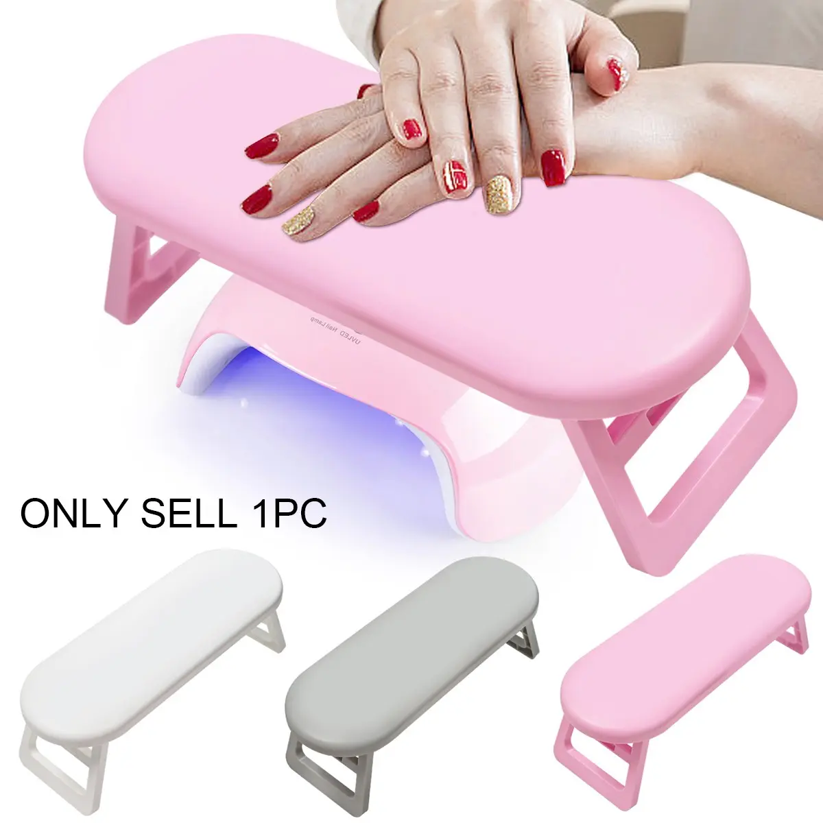 Salon-Grade Nail Art Support Pillow, Foldable Ergonomic Design, Durable Multi-Use Tool for Nails, Nail Care, Home, Pet Grooming, Plastic Hand Cushion