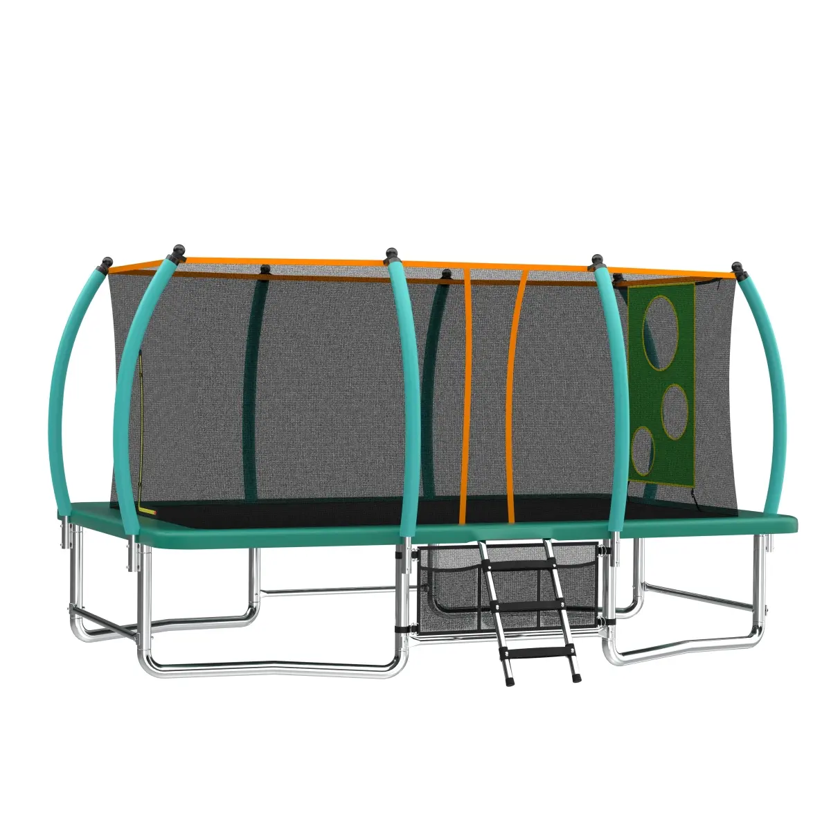 8x14 FT Large Rectangular Trampoline for Kids and Adults, Outdoor Galvanized Steel Frame with Safety Enclosure, ASTM Certified, UV Protection, Balance Bars & W-Shaped Legs, Family Size, Large Frame, Adult/Child Safe, Outdoor Jumping, W-Legs Stable, Double