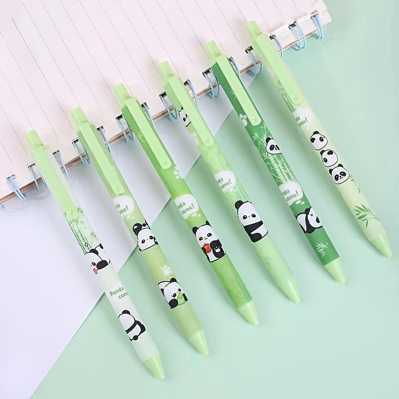 Cute Panda Pattern  Pen, 6 Counts Durable Lovely Smooth  Pen with Clip, Writing Pens, Office Stationery & Supplies for Home School Dormitory