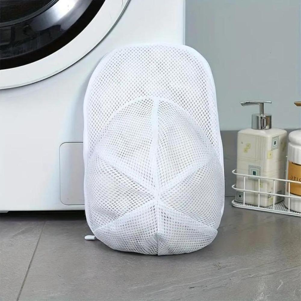 Zippered Mesh Hat Washing Cage, Baseball Cap Laundry Bag, Shape Preserving Reusable Washer Protector for Hats
