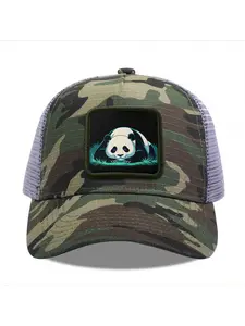 Sleeping Panda Camouflage Mesh Baseball Cap for Men & Women - Adjustable Snapback Trucker Hat, Breathable Back for Hiking, Fishing, Camping, Golf & Casual Outdoor Attire Camouflage Random