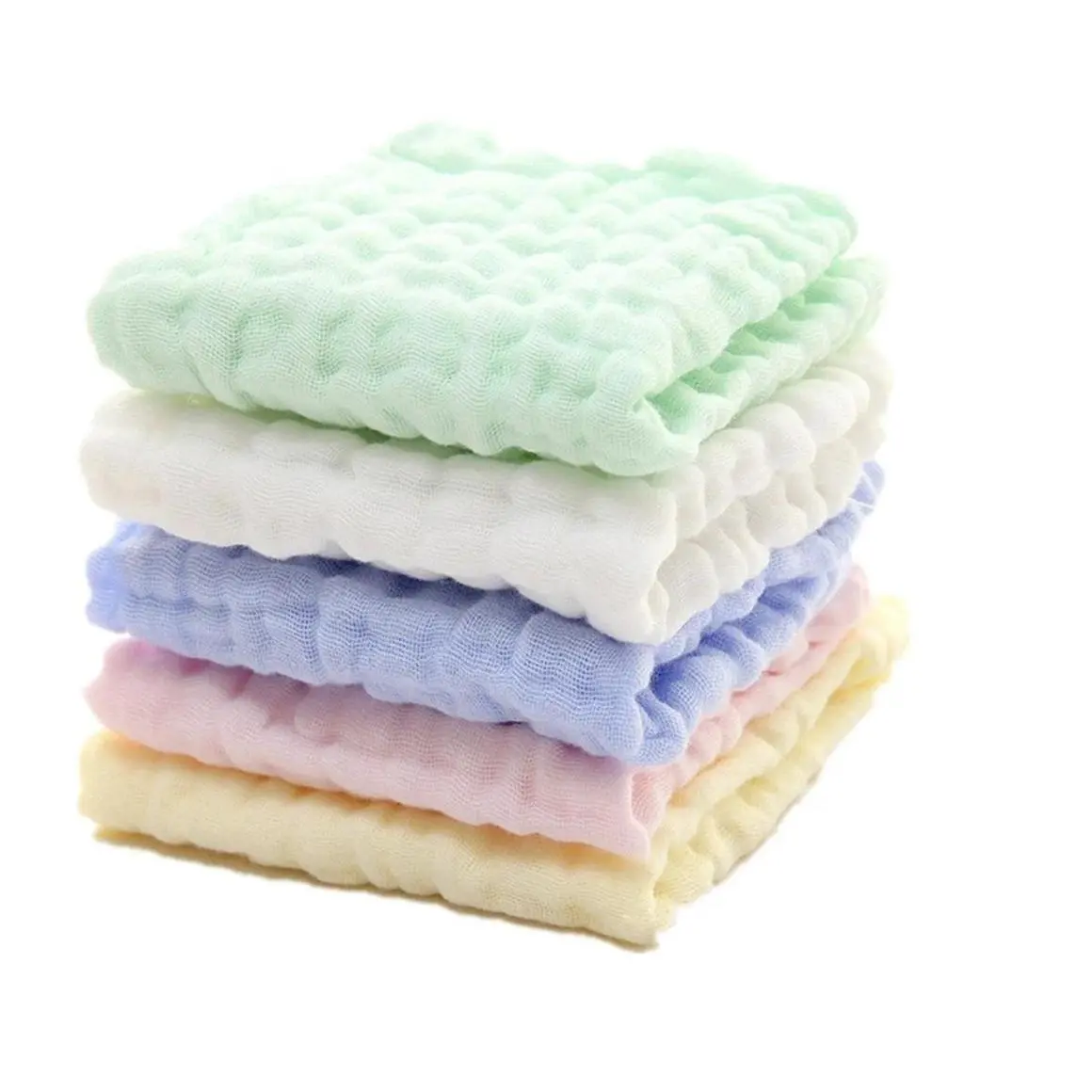 Baby Washcloths - Natural Cotton Baby Wipes - Soft Newborn Face Towel and Washcloth for Sensitive Skin, Registry as Shower, 5 Pa