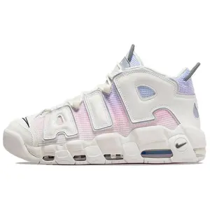 Nike Air More Uptempo Pippen Retro Basketball Shoes for Men – White, Blue, Pink – Cushioned, Non-Slip, Durable Mid-Top Verifiable, with credentials and supporting global authentication