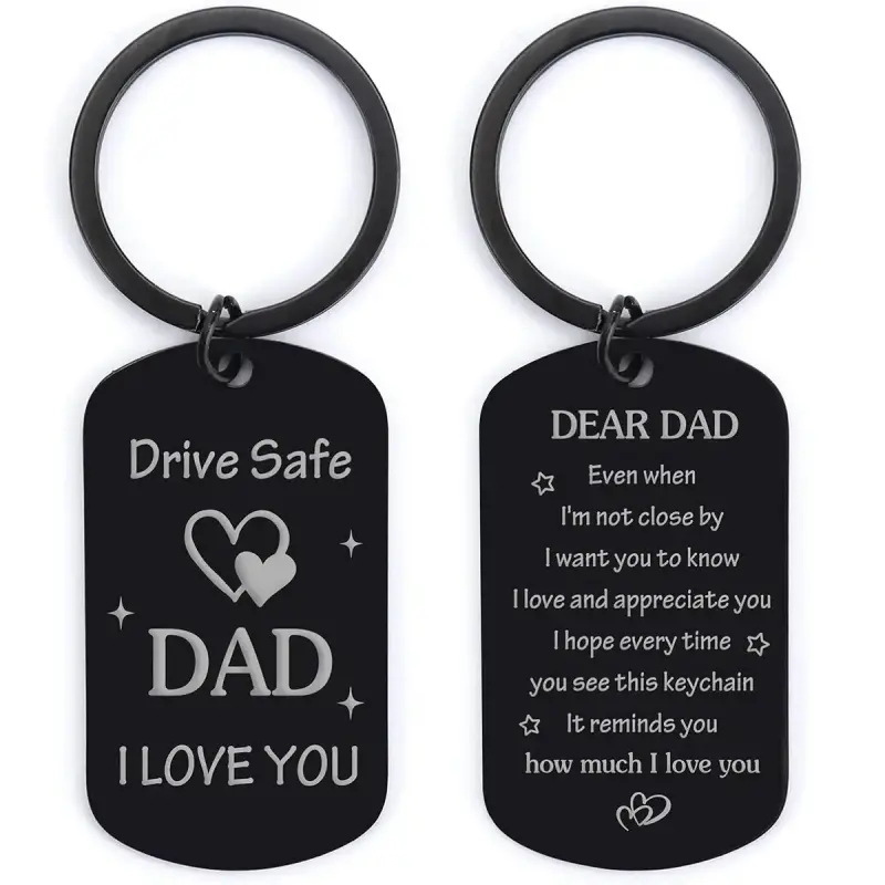 Drive Safe Keychain with Love Message - for Car Keys, Truck & Motorcycle -Fathers Day Gifts for Dad - pirational Gift from Daughter or Son - Single Pack Black,summeroutfits,vacationoutfits,beachoutfits