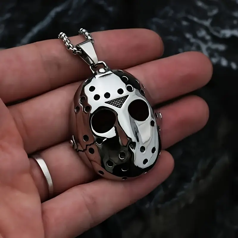 1Pc Black Friday Jason Mask Necklace，Trendy And Fashionable Unisex Punk Accessory，Trendy Unisex Jewelry, Perfect for All Occasions, Costume Necklaces, Chain Jewelry