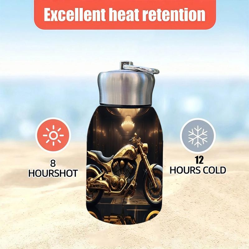 1pc 10.5oz Stainless Steel Tumbler - Leak-Proof, Insulated, Reusable, Hand Wash Only, Chic & Practical, Golden Cruiser Majesty Art Design, Perfect for Office, Camping & Holidays, Ideal Holiday Gift, Durable Drinkware, Office Essentials