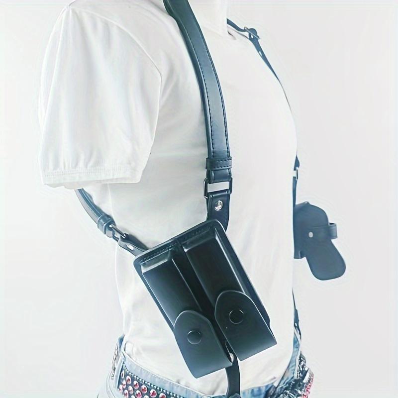 Shoulder Holster Universal Vertical Holster Adjustable for Concealed Carry with Dual Magazine Pockets - Fits 1911, Glock 17/19/23 and most handguns - For Right Handed Use