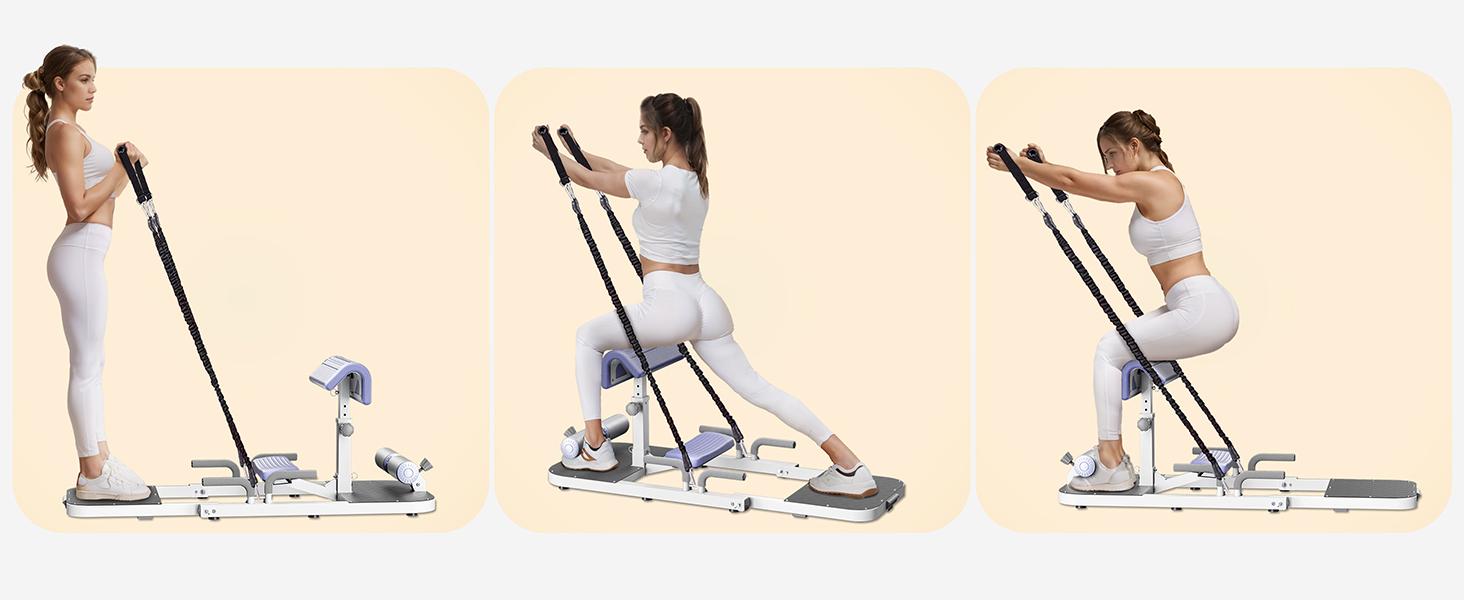 Hip Thrust & Squat Machine for Home – Multi-Function Glute Builder, Leg & Core Strengthening Equipment – Adjustable Sissy Squat, Hip Thrusts, Squat Assist Machine for Home Gym